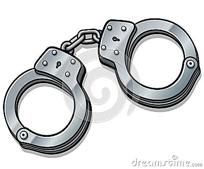 Vector handcuffs cartoon isolated design Vector Illustration