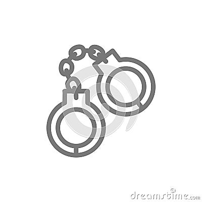 Handcuffs line icon. Vector Illustration