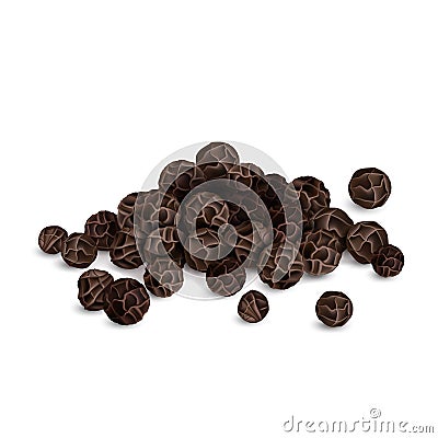 Vector handful of black peppercorns Vector Illustration