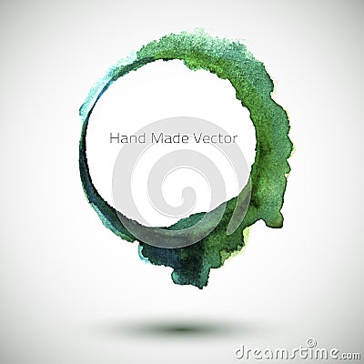 Vector Handmade Watercolor Ring Vector Illustration