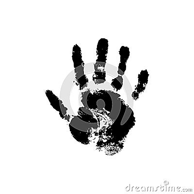 Vector handprint on a white isolated background Vector Illustration