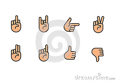 Vector hands icons set Vector Illustration