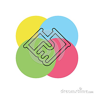 vector handshake symbol, contract icon Stock Photo