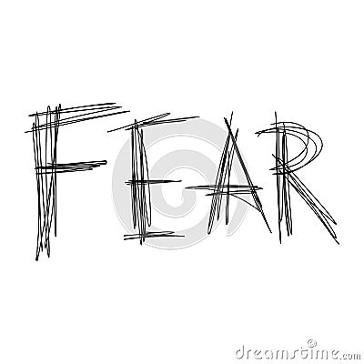 Vector handwriting words fear. Vector Illustration