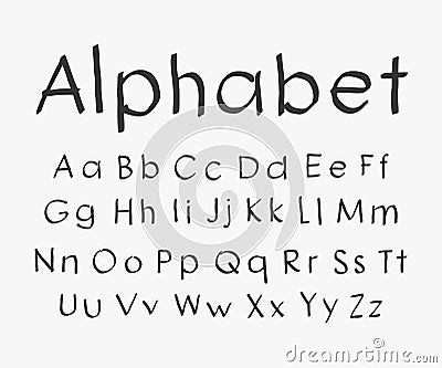 Vector handwritten alphabet. Vector Illustration