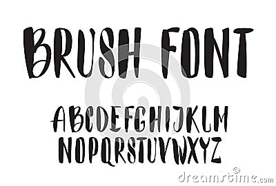 Vector handwritten brush script. Black letters isolated on white background. Vector Illustration