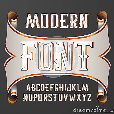 Vector handy crafted modern label font Vector Illustration