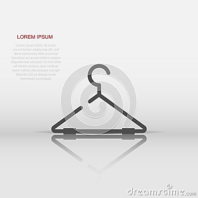 Vector hanger icon in flat style. Wardrobe hander sign illustration pictogram. Hanger business concept Vector Illustration