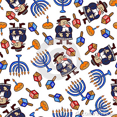 Vector hannukah pattern, jewish winter holidays. Vector Illustration