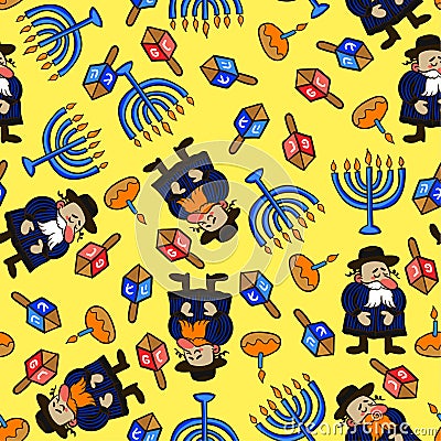 Vector hannukah pattern, jewish winter holidays. Vector Illustration