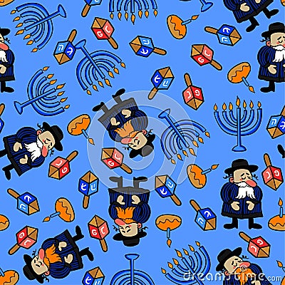 Vector hannukah pattern, jewish winter holidays. Vector Illustration