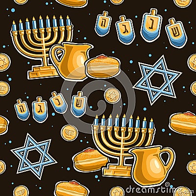 Vector Hanukkah seamless pattern Vector Illustration