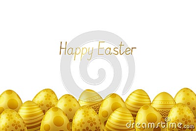 Vector Happy Easter greeting card with eggs. Vector Illustration