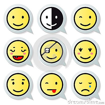 Vector happy face speech bubble Vector Illustration