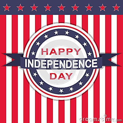 Vector Happy Independence Day background with stars and stripes. Vector Illustration