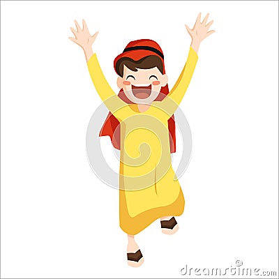 Vector - happy muslim boy Vector Illustration