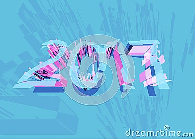 Vector 2017 Happy New Year background Vector Illustration
