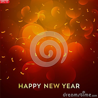 Vector Happy New Year design with text Vector Illustration