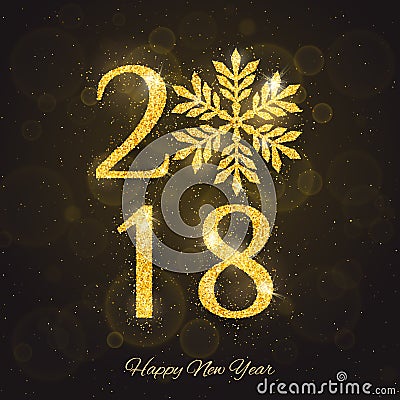 Vector 2018 Happy New Year greeting card Vector Illustration