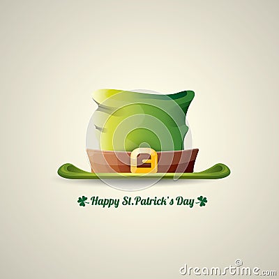 Vector saint patricks day poster with green hat Vector Illustration