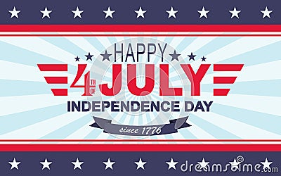 Vector Happy 4th of July background. USA Independence Day. Template for Fourth of July. Vector Illustration