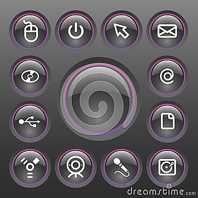 Vector Hardware Icon Set Vector Illustration