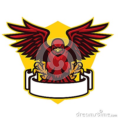 Hawk mascot spreading the wings Vector Illustration