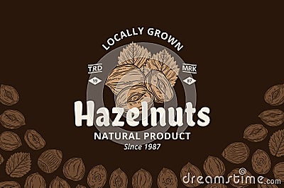 Vector hazelnut logo Vector Illustration