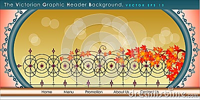 Vector Header Horizontal Web Menu Design. Vector Illustration