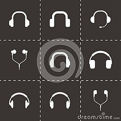 Vector headphone icon set Vector Illustration