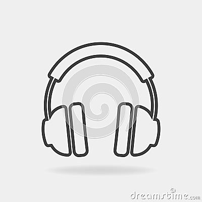 Vector headphones icon. Headphones image on white background Vector Illustration