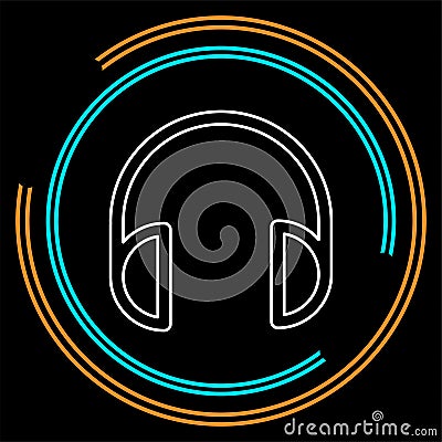 Vector headphones icon - sound music Vector Illustration