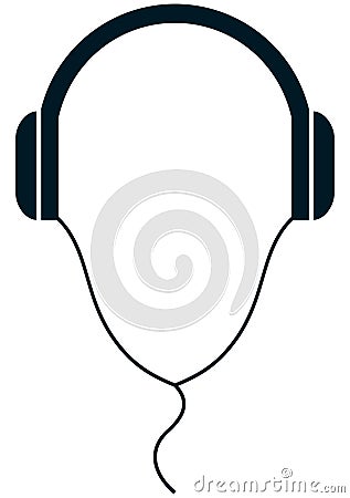 Vector headphones illustration isolated on white background Vector Illustration