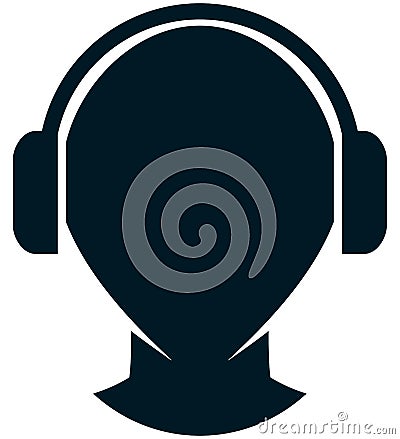 Vector headphones illustration isolated on white Vector Illustration