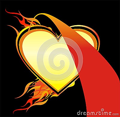 Flaming Heart Illustration Vector Vector Illustration