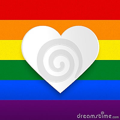 Vector heart illustration on rainbow background, LGBT love celeb Vector Illustration