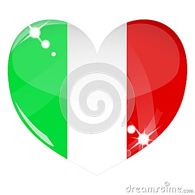 Vector heart with Italy flag texture Vector Illustration