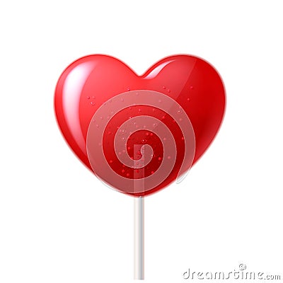 Vector heart lollipop candy 3d valentine day sweet Vector Illustration