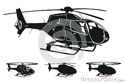 Vector helicopter silhouettes Vector Illustration