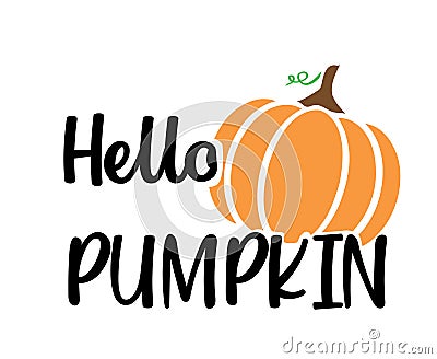 Vector Hello Pumpkin Vector Illustration