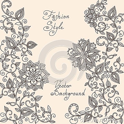 Vector Henna mehndi floral pattern Vector Illustration