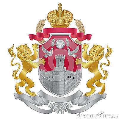 Vector heraldic royal crests coat of arms. Vector Illustration