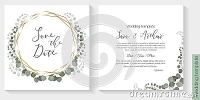 Vector herbal design for wedding invitation Vector Illustration