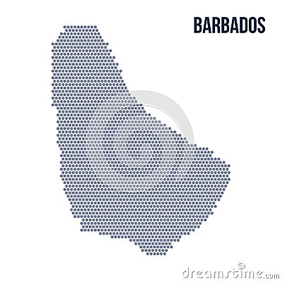 Vector hexagon map of Barbados isolated on white background Stock Photo