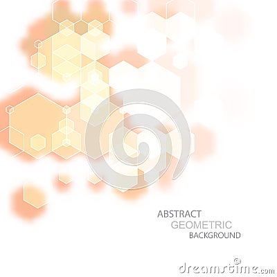 Vector hexagons design background, Orange geometric pattern, Abstract vector with colorful hexagonal honey combs Vector Illustration