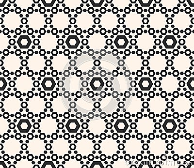 Vector hexagons texture, geometric seamless pattern with perforated hex Vector Illustration