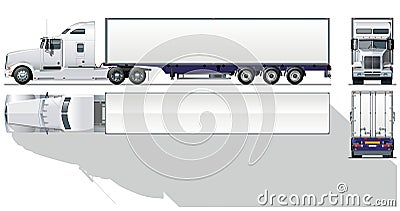 Vector hi-detailed commercial semi-truck Stock Photo