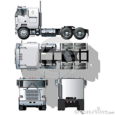 Vector hi-detailed semi-truck Stock Photo