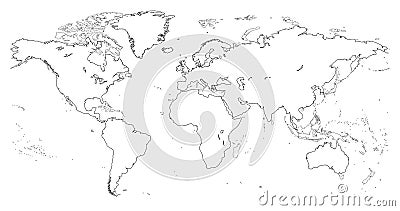 Vector high detailed outline of world map Vector Illustration