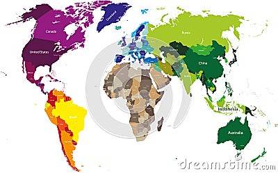 Vector high detailed world map Vector Illustration